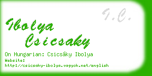 ibolya csicsaky business card