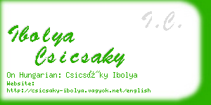 ibolya csicsaky business card